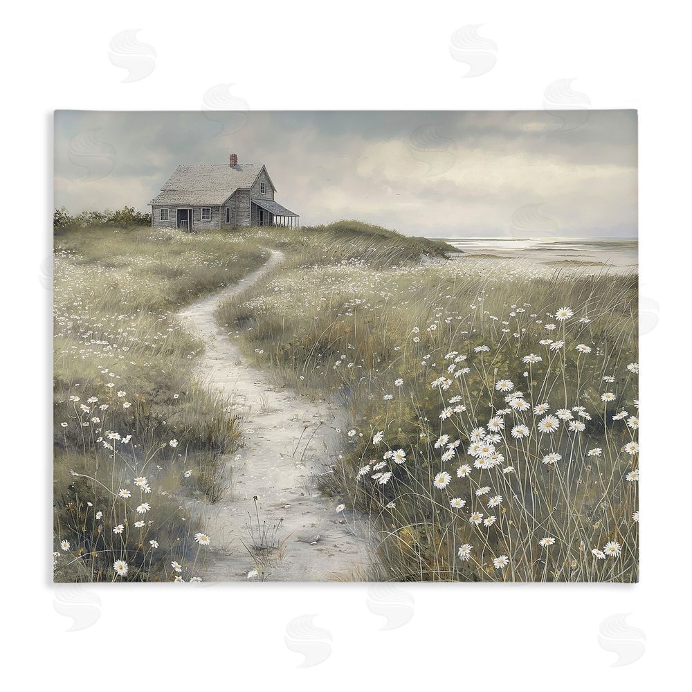 Imagine It Images Pathway To Coastal Cottage Stretched Canvas Wall Art Print