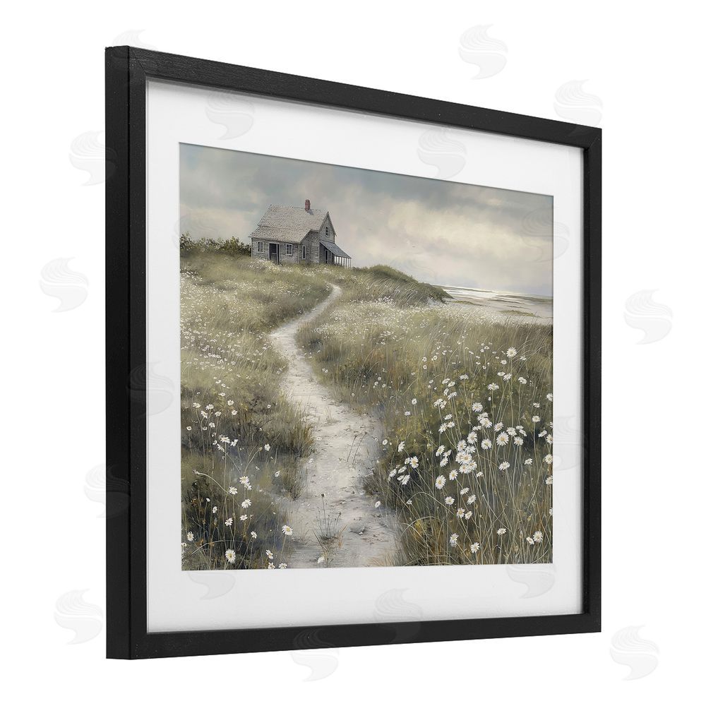 Imagine It Images Pathway To Coastal Cottage Black Framed Print Under Glass Wall Art