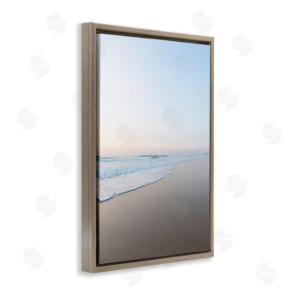 Jocelyn Elizabeth Beach Summer Dusk View Brown Floating Frame Canvas Wall Art Print