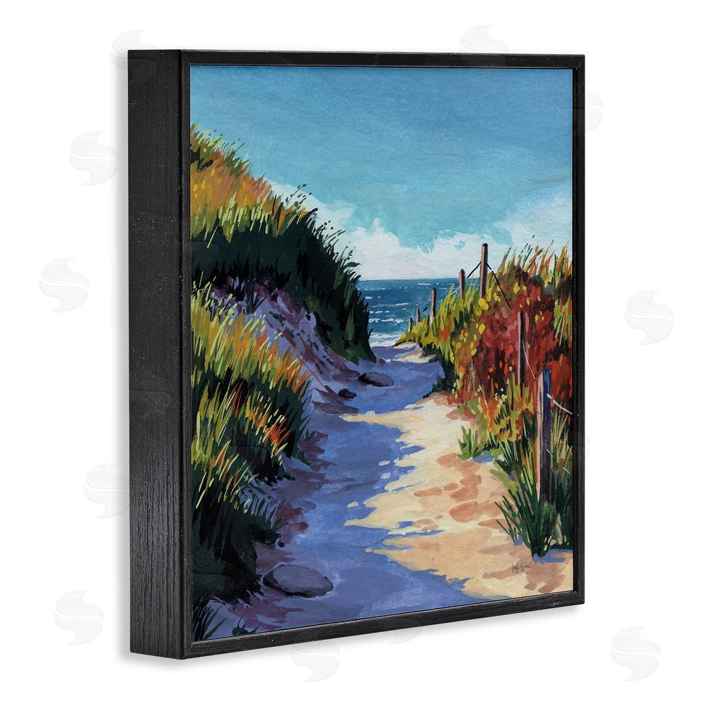 Kate Jarvik Birch Breezy Beach Pathway Black Framed Giclee Wall Art Print