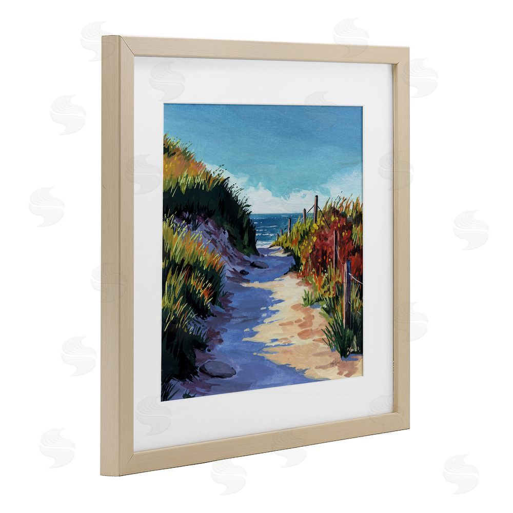 Kate Jarvik Birch Breezy Beach Pathway Brown Framed Print Under Glass Wall Art