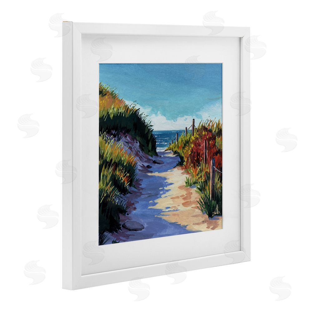 Kate Jarvik Birch Breezy Beach Pathway White Framed Print Under Glass Wall Art