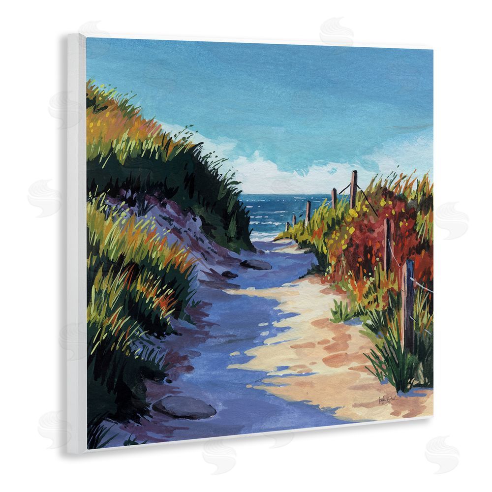 Kate Jarvik Birch Breezy Beach Pathway Wooden Wall Plaque Art Print