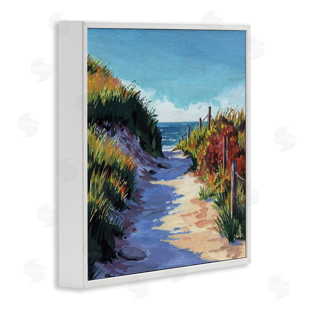 Kate Jarvik Birch Breezy Beach Pathway White Framed Giclee Wall Art Print
