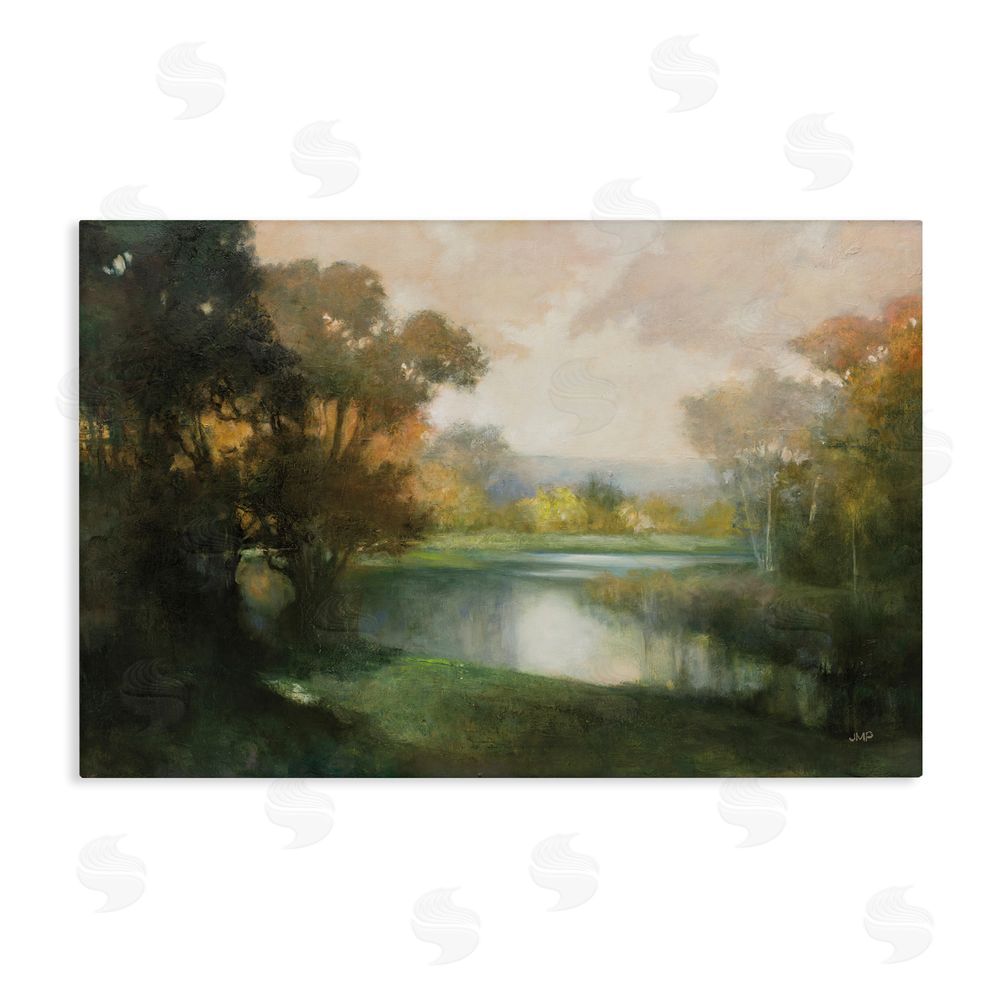 Julia Purinton Lakeside Morning in Autumn Light Stretched Canvas Wall Art
