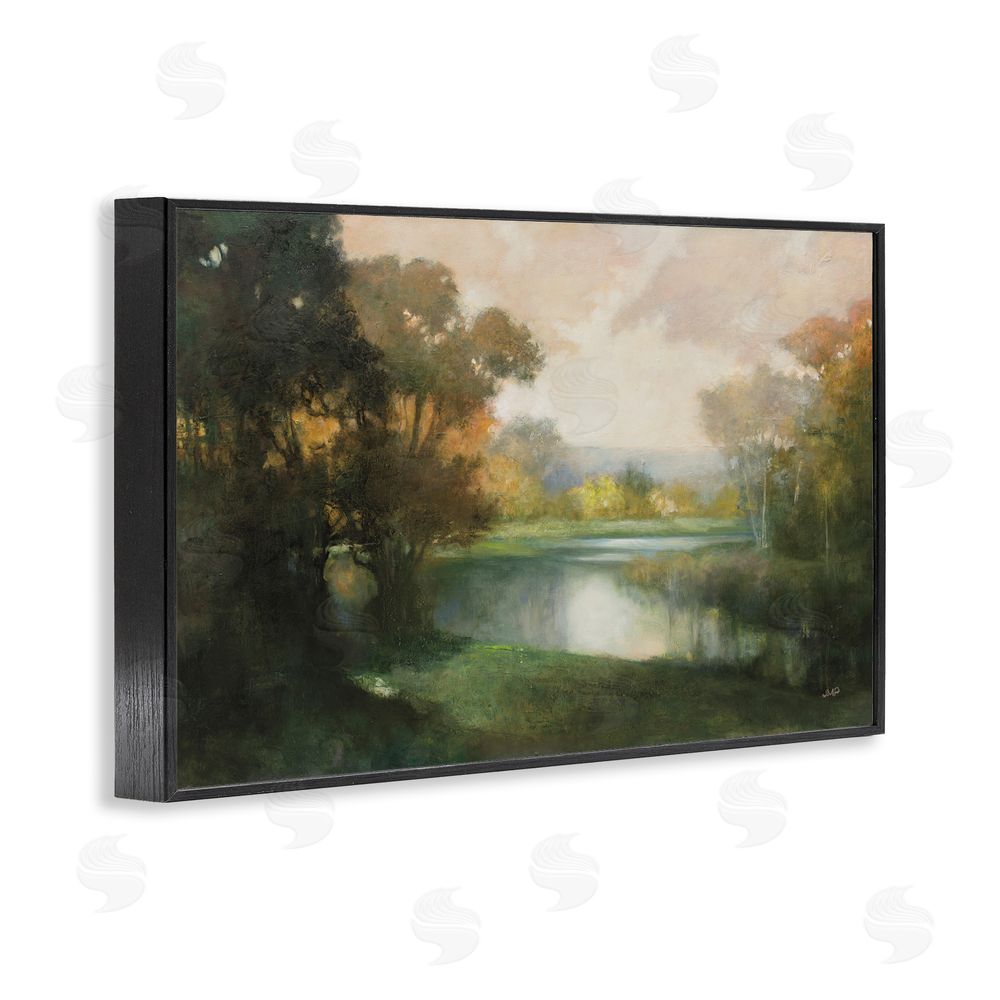 Julia Purinton Lakeside Morning in Autumn Light Black Framed Giclee Wall Art