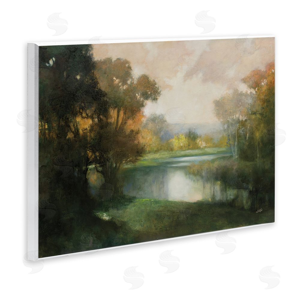Julia Purinton Lakeside Morning in Autumn Light Wall Plaque Home Decor Art Print