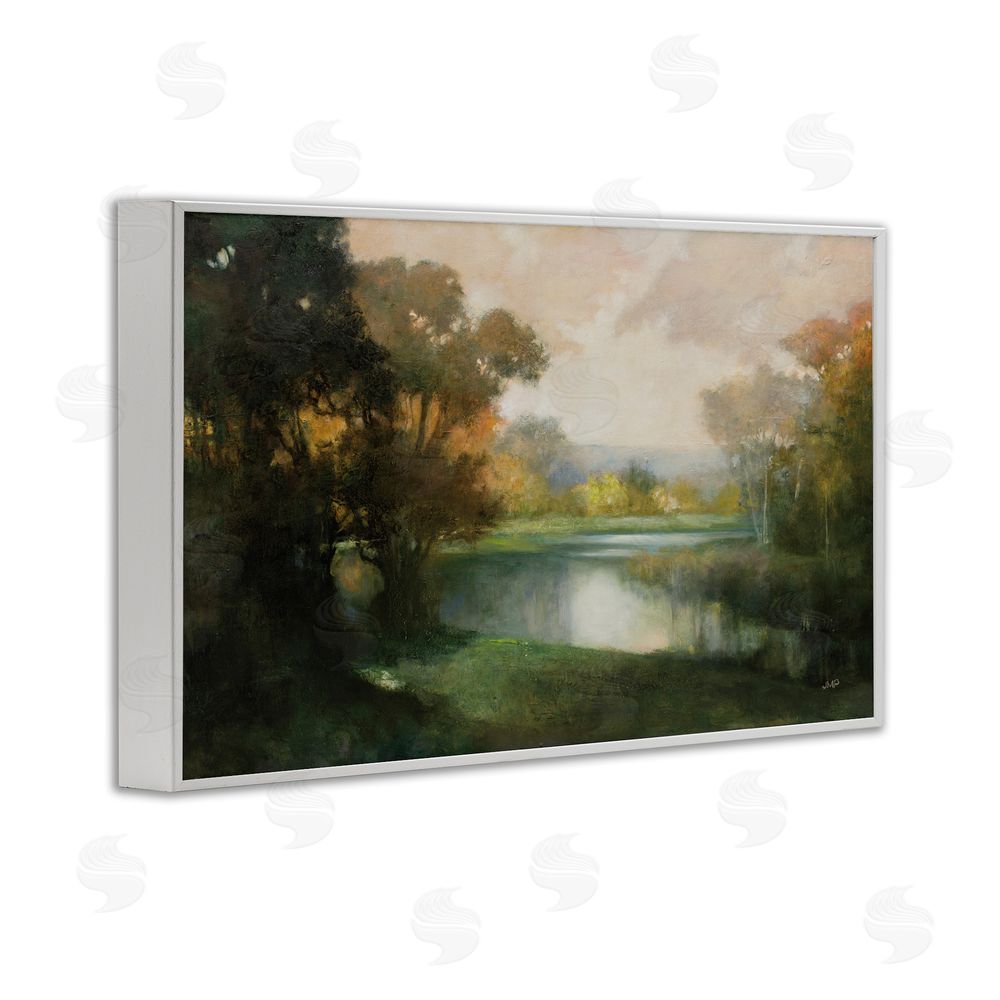 Julia Purinton Lakeside Morning in Autumn Light White Framed Giclee Wall Art