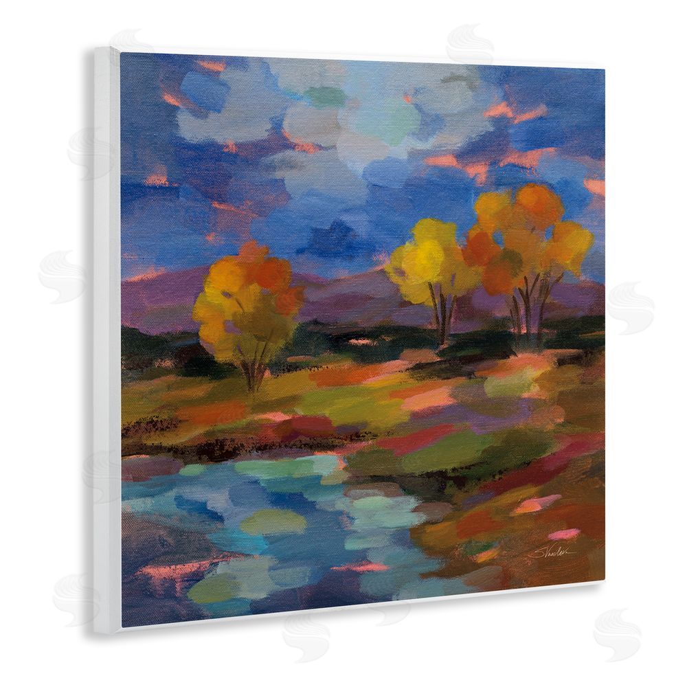 Silvia Vassileva October Glow Lakeside Reflection Wall Plaque Home Decor Art Print