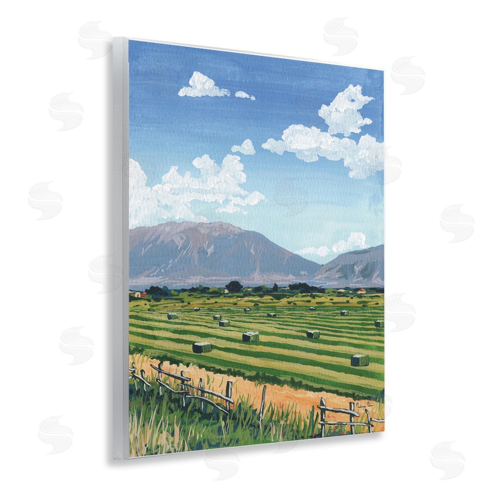 Mackenzie Nelson Back Window Overlooking Hay Fields Wooden Wall Plaque Art Print