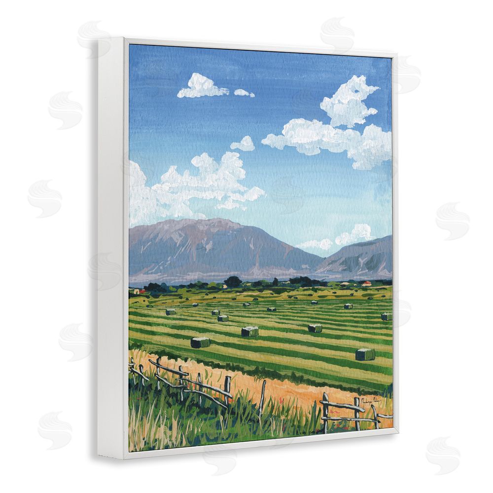 Mackenzie Nelson Back Window Overlooking Hay Fields White Framed Giclee Wall Art Print