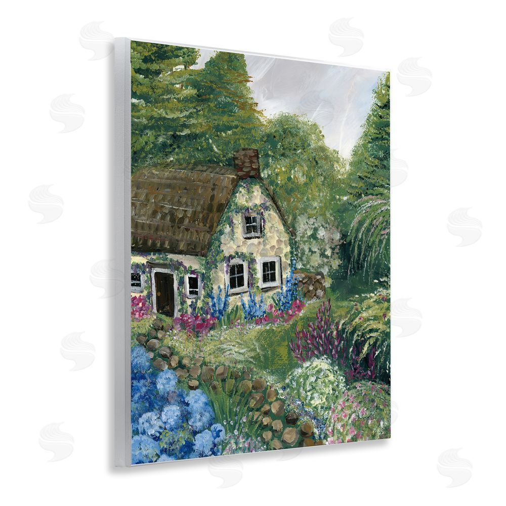 Yvette St. Amant Charming Country Cottage Path Wooden Wall Plaque Art Print