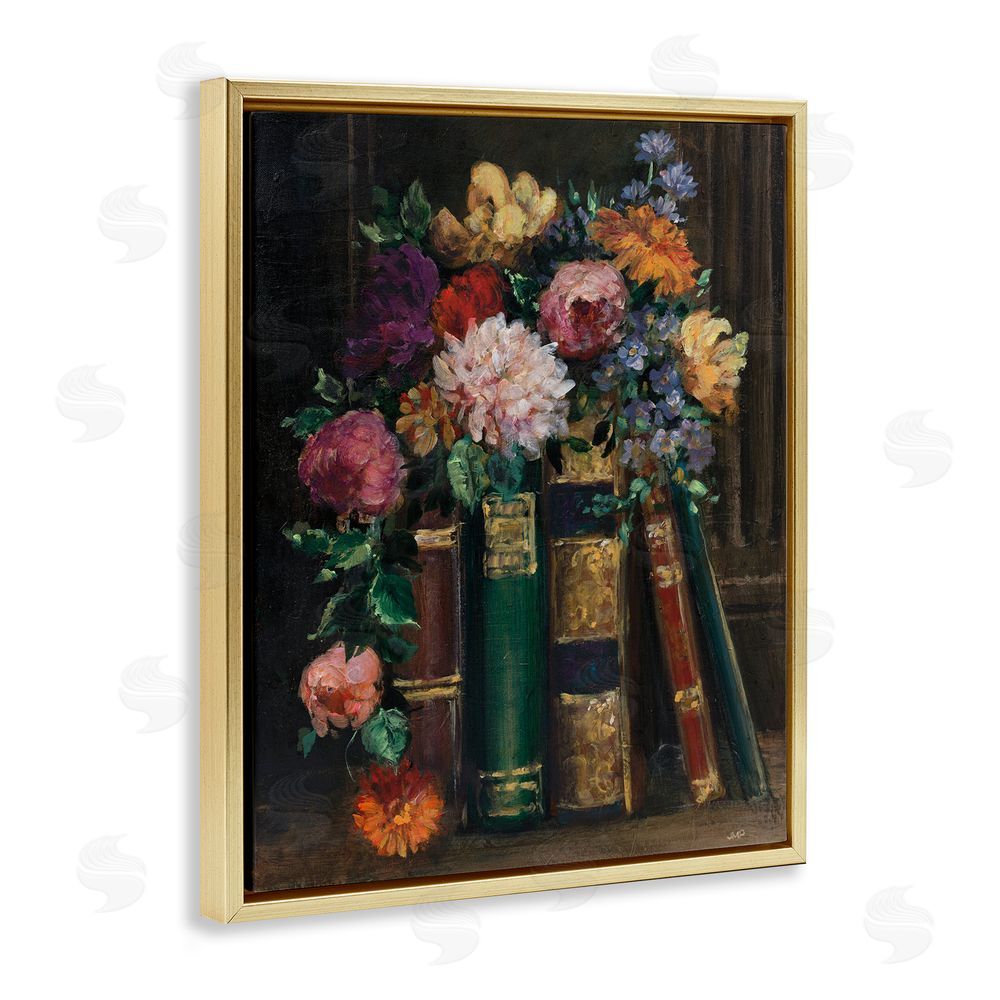 Julia Purinton Books of Beauty Gold Floating Frame Canvas Wall Art Print