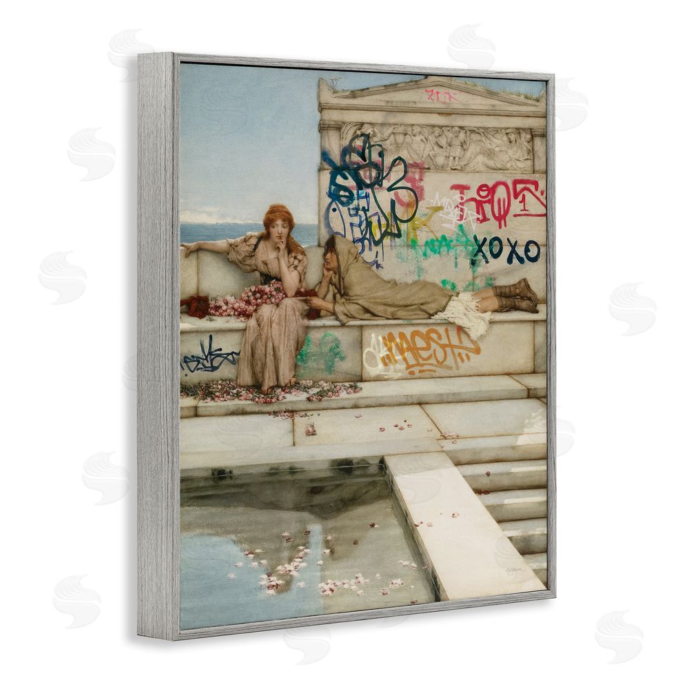 Mary Urban Antiquity Graffiti Classic Poolside Gray Framed Giclee Wall Art Print