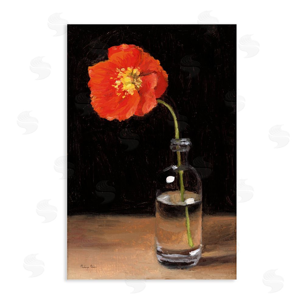 Mackenzie Nelson Bottled Beauty Single Red Poppy Stretched Canvas Wall Art Print
