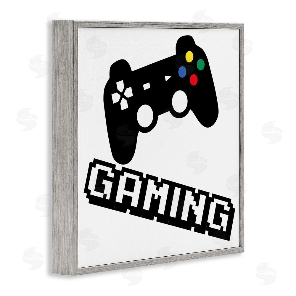 Marcus Prime Playful Pixel Gaming Gray Framed Giclee Wall Art Print