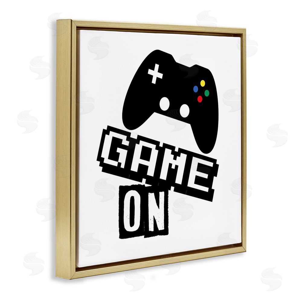 Marcus Prime Playful Game On Gold Floating Frame Canvas Wall Art Print