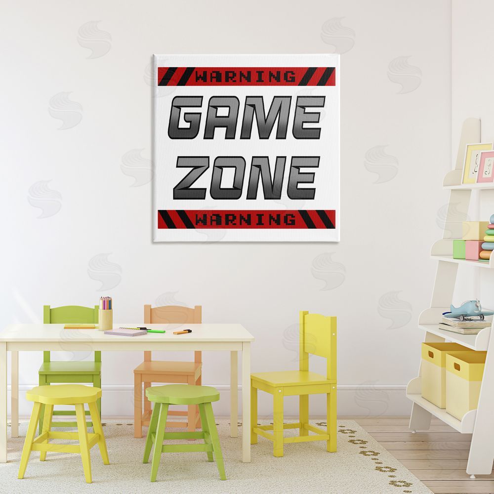 Marcus Prime Game Zone Warning Stretched Canvas Wall Art in Room