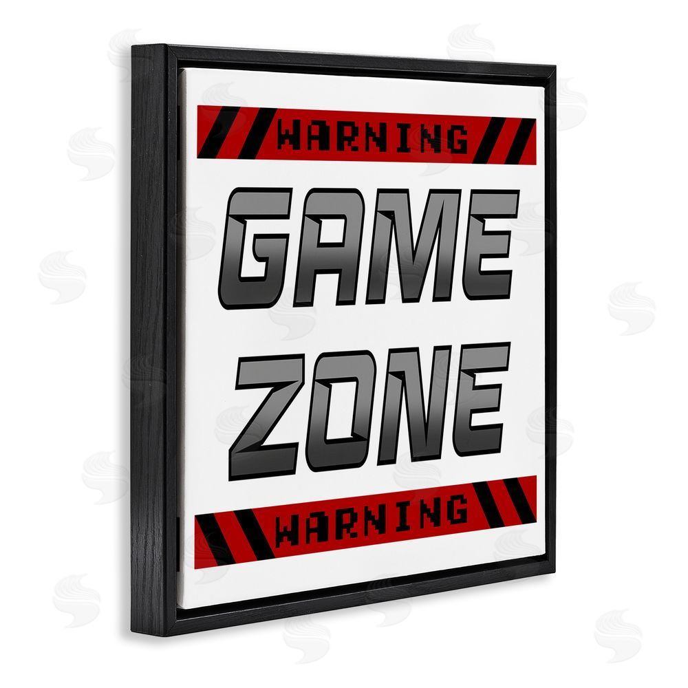 Marcus Prime Game Zone Warning Black Floating Frame Canvas Wall Art Print
