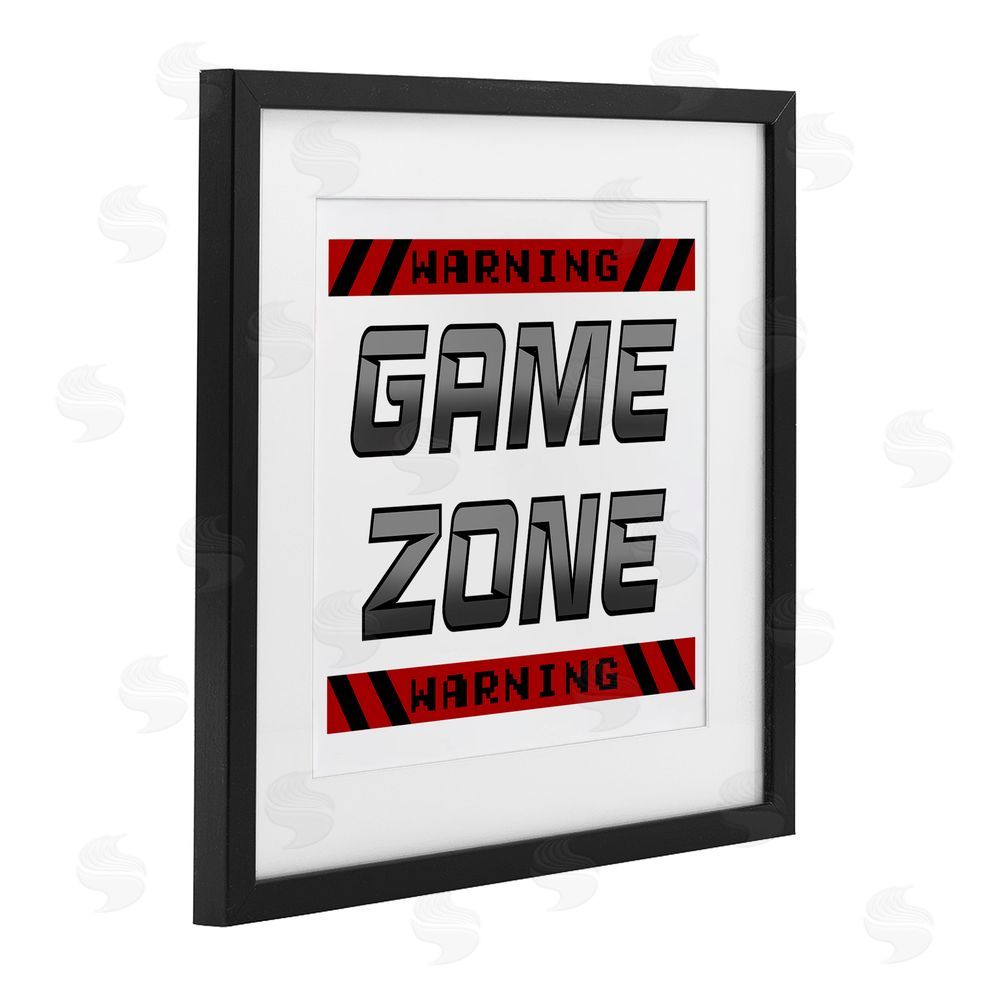 Marcus Prime Game Zone Warning Black Framed Print Under Glass Wall Art
