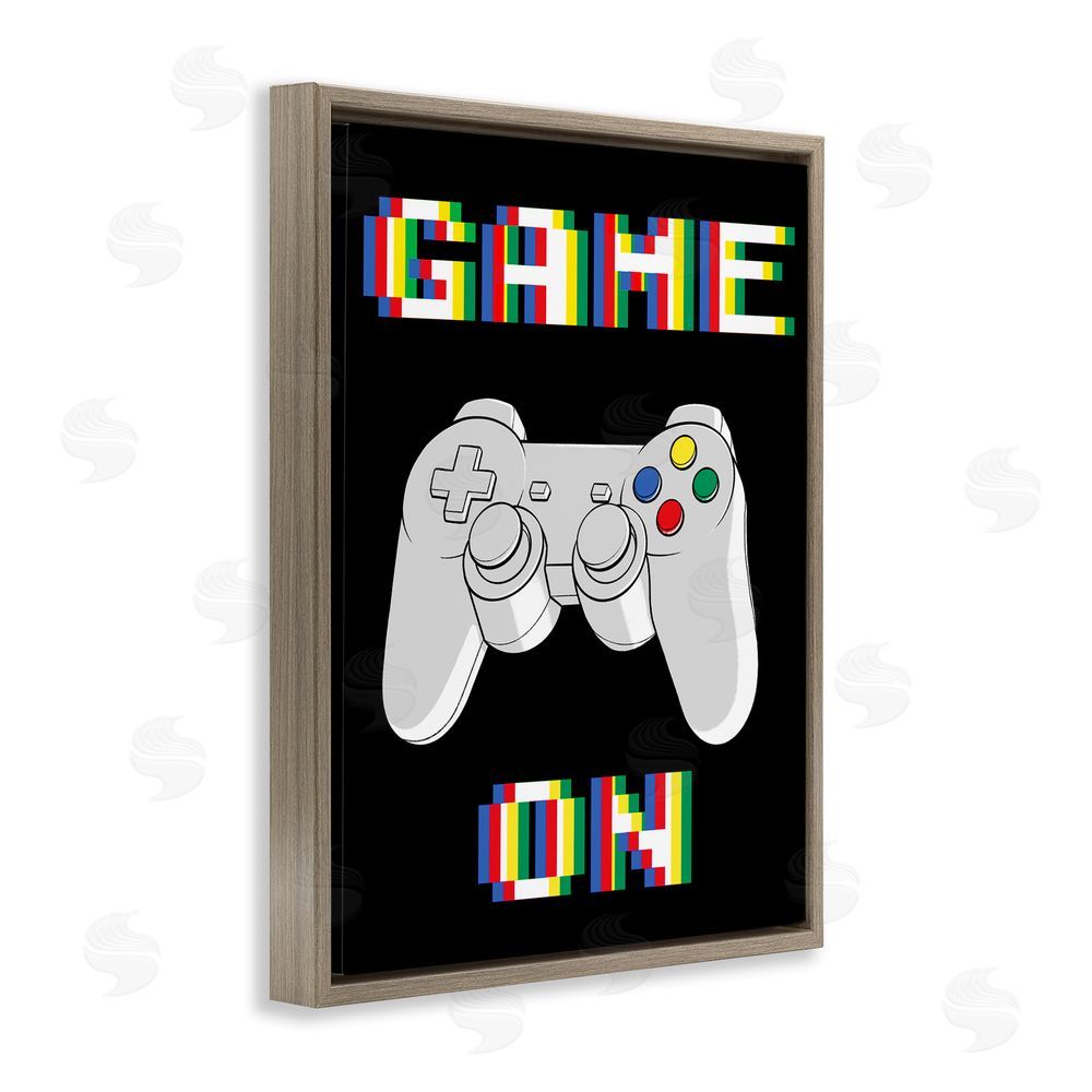 Marcus Prime Colorful Digital Game On Brown Floating Frame Canvas Wall Art Print