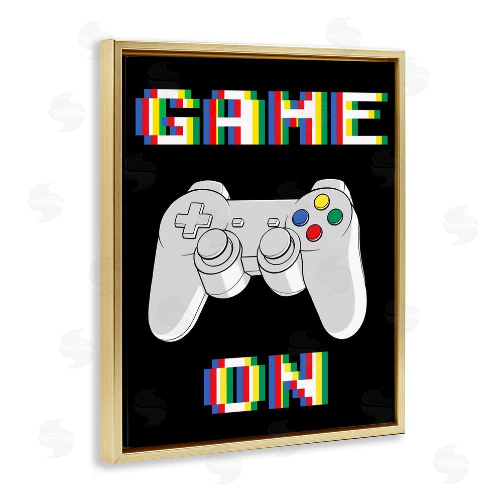 Marcus Prime Colorful Digital Game On Gold Floating Frame Canvas Wall Art Print