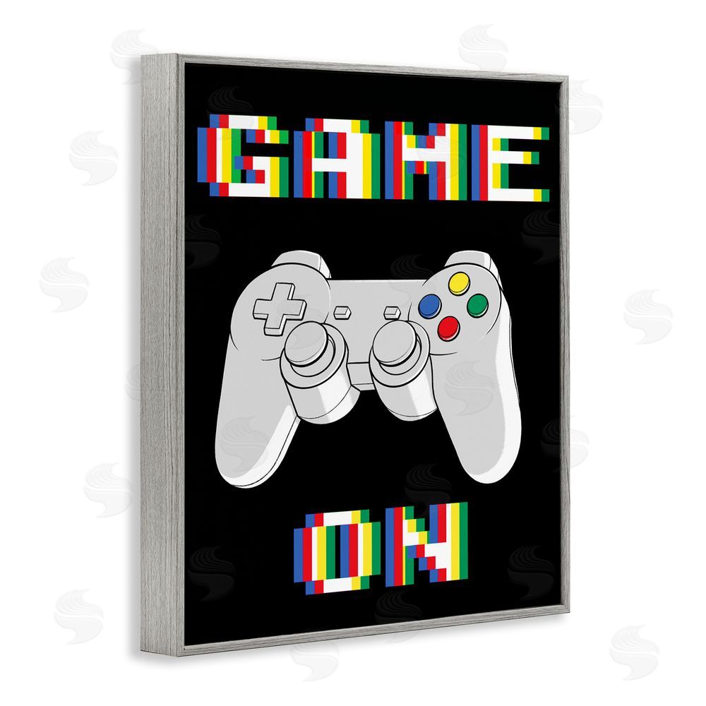 Marcus Prime Colorful Digital Game On Gray Framed Giclee Wall Art Print