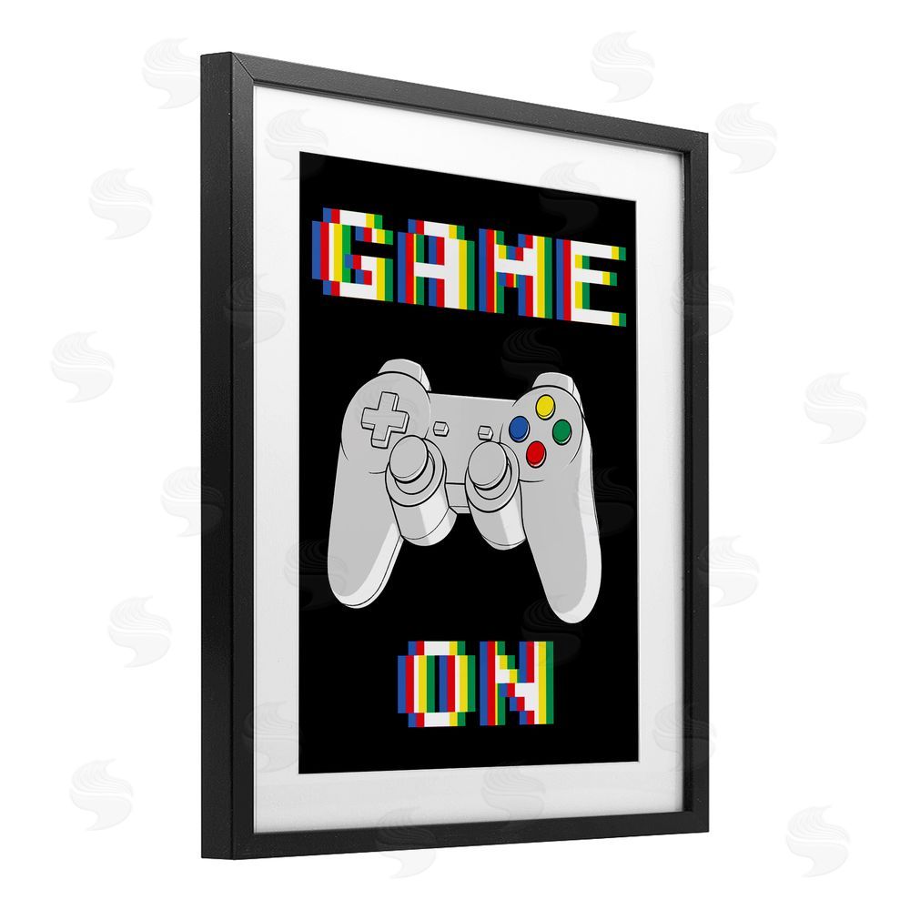 Marcus Prime Colorful Digital Game On Black Framed Print Under Glass Wall Art