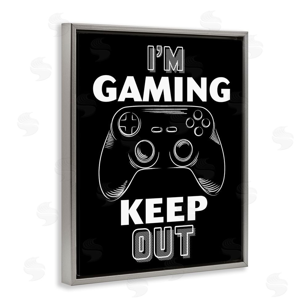 Marcus Prime I'm Gaming Keep Out Gray Floating Frame Canvas Wall Art Print