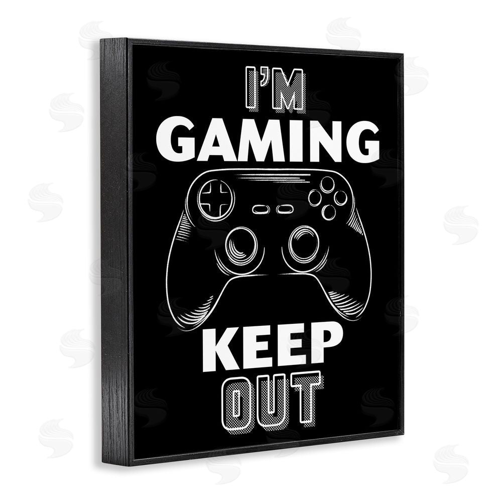 Marcus Prime I'm Gaming Keep Out Black Framed Giclee Wall Art Print