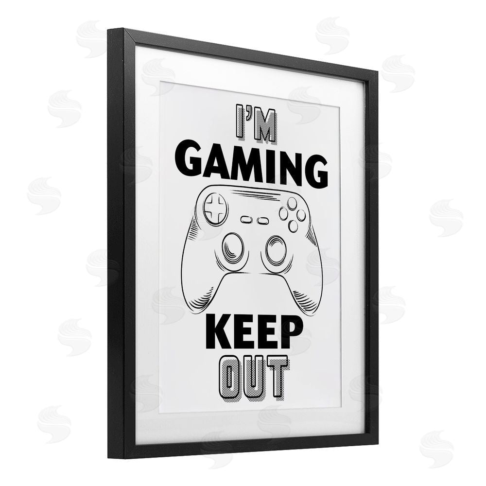 Marcus Prime Gaming Keep Out Black Framed Print Under Glass Wall Art