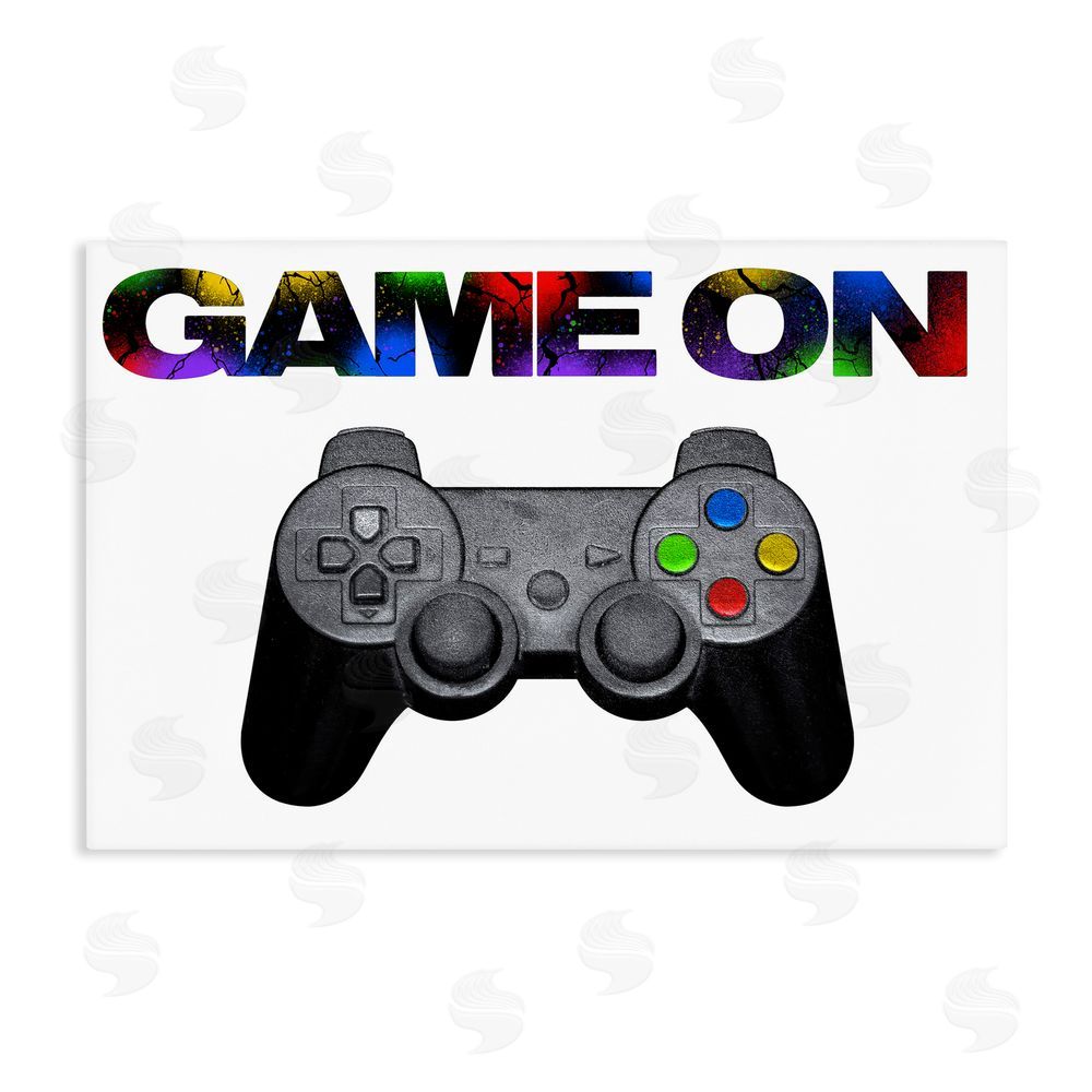 Marcus Prime Controller Game On Splatter Stretched Canvas Wall Art Print