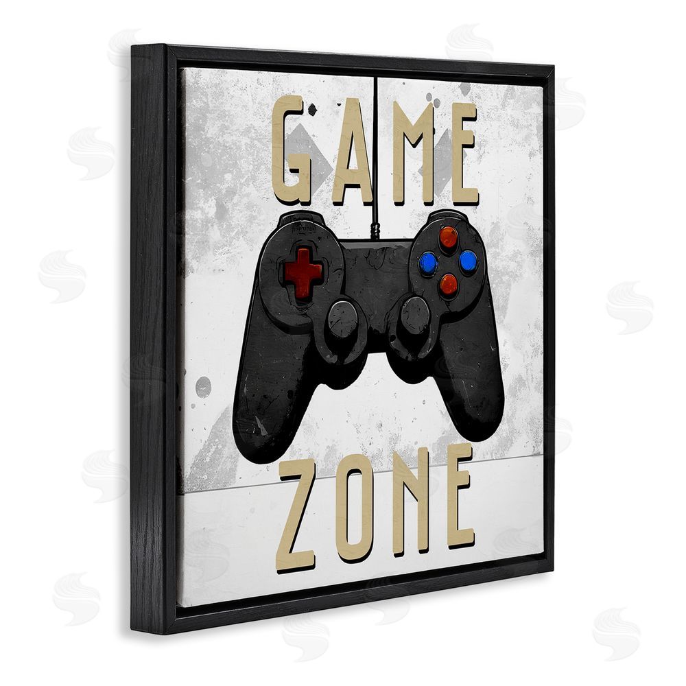Kim Allen Game Zone Control Black Floating Frame Canvas Wall Art Print