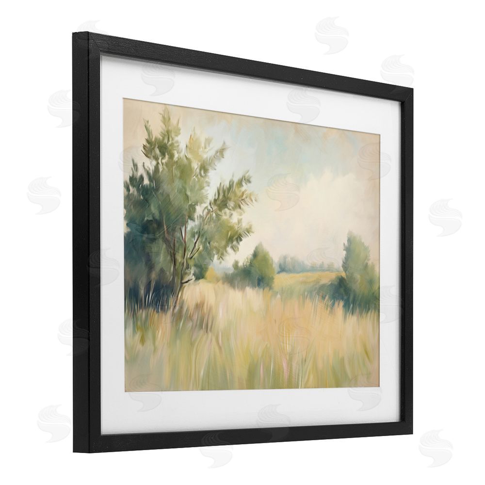 Kim Allen Summer Green Meadow Black Framed Print Under Glass Wall Art