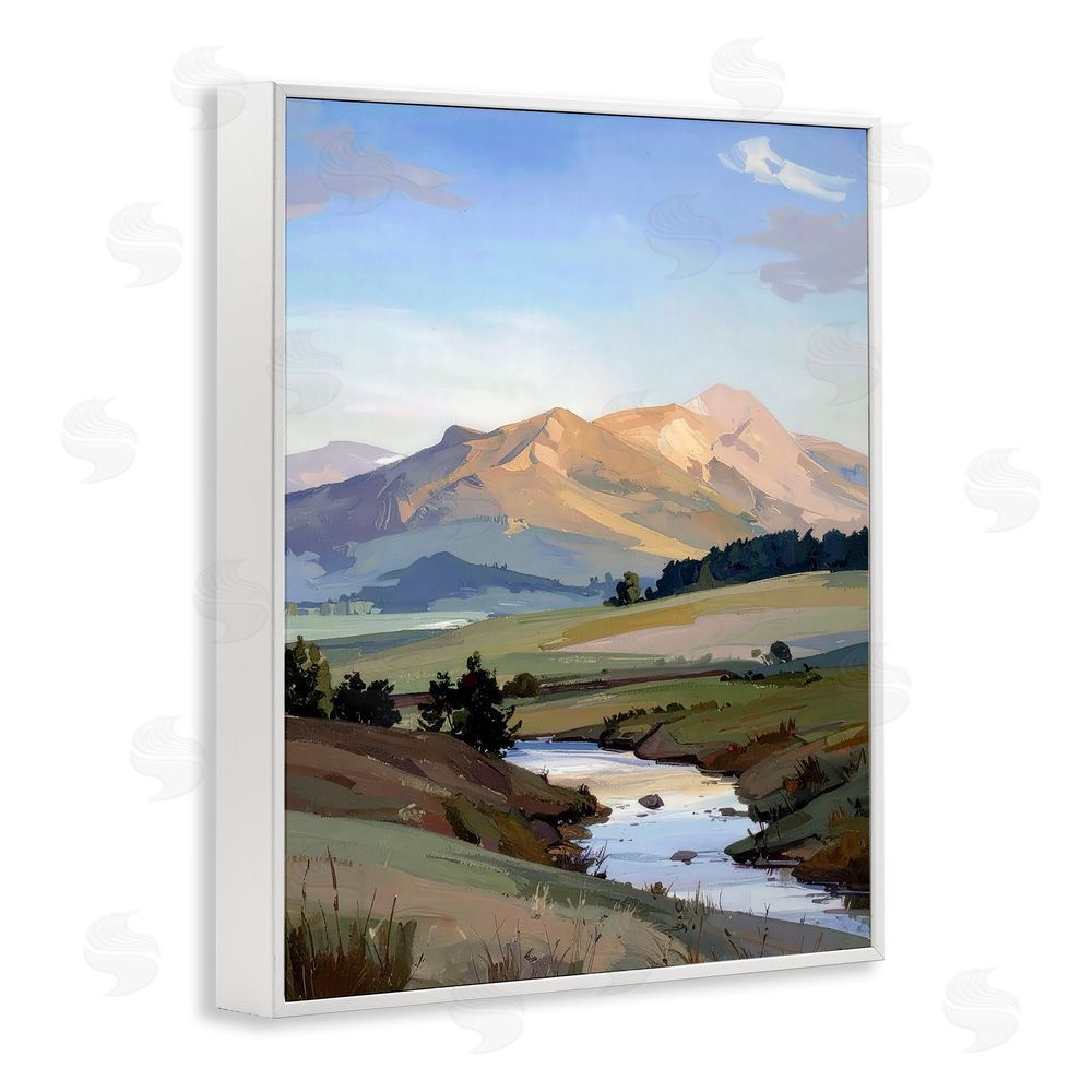 Alonza Saunders Across The Valley River White Framed Giclee Wall Art Print