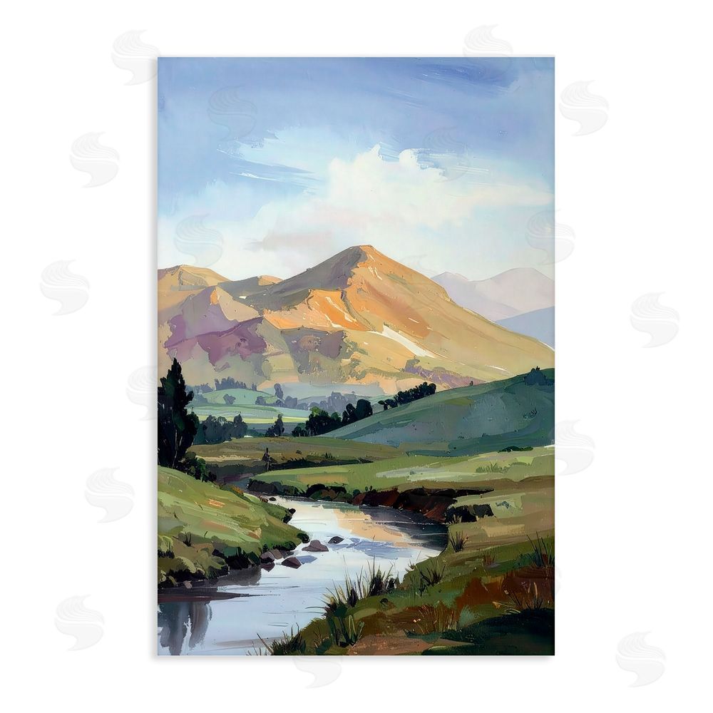 Alonza Saunders Across The Valley Stretched Canvas Wall Art Print