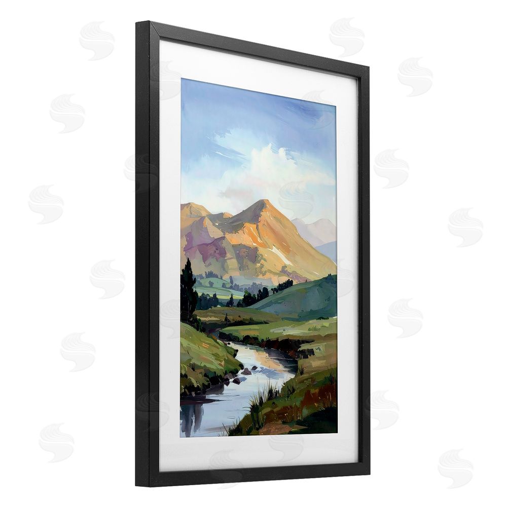 Alonza Saunders Across The Valley Black Framed Print Under Glass Wall Art