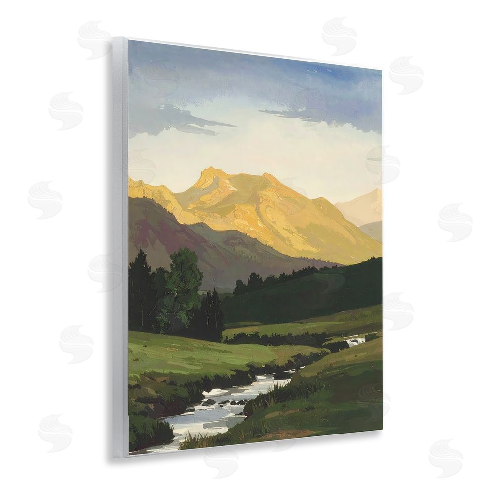 Alonza Saunders Mountain Across The Valley Wooden Wall Plaque Art Print