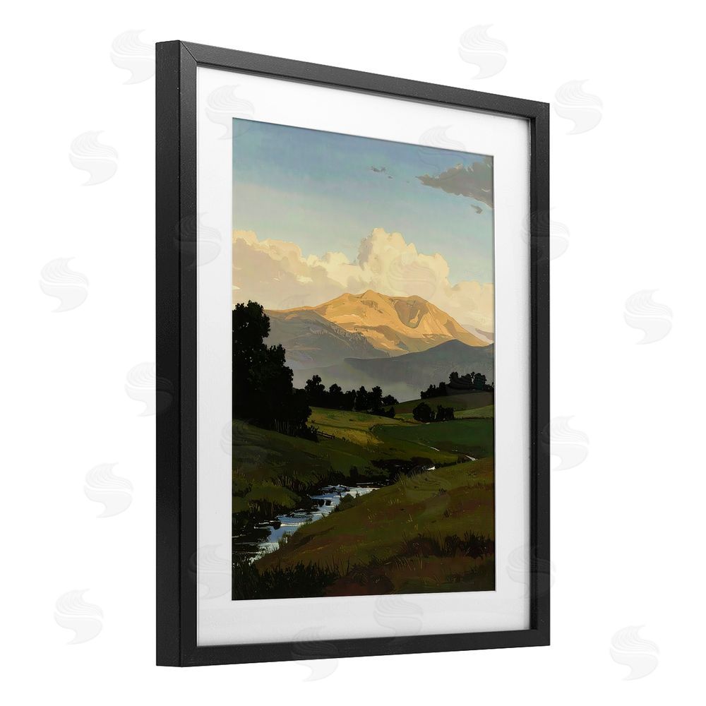 Alonza Saunders Across The Valley Nature Black Framed Print Under Glass Wall Art