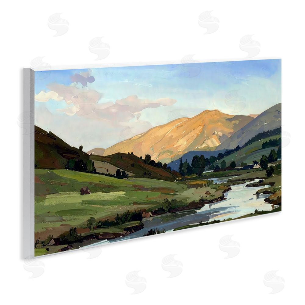 Alonza Saunders Across The Valley Landscape Wooden Wall Plaque Art Print