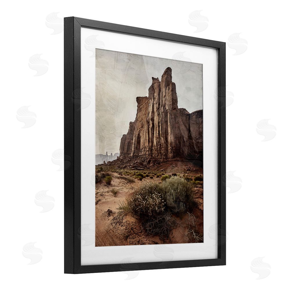 Kim Allen Desolate Rock View Black Framed Print Under Glass Wall Art