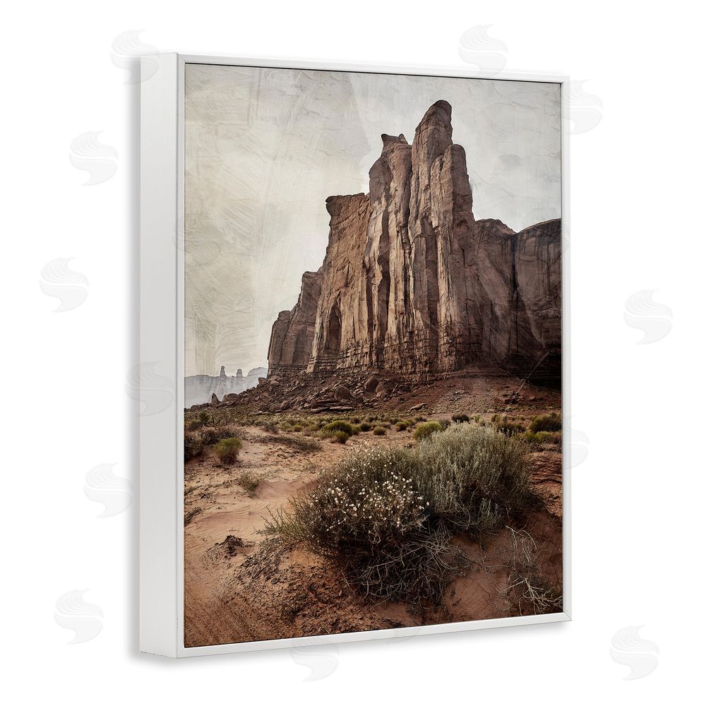 Kim Allen Desolate Rock View White Framed Giclee Wall Art Print