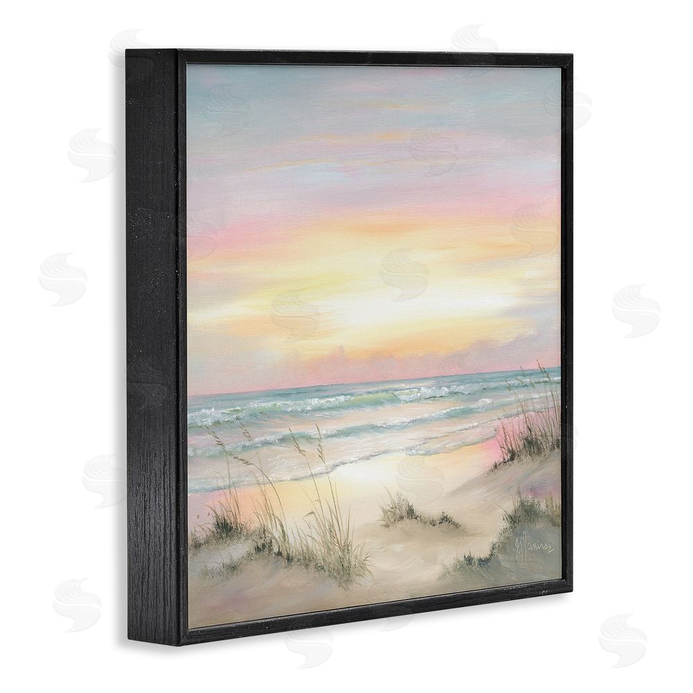 Georgia Janisse Pastel Calm Morning Beach Black Framed Giclee Wall Art Print