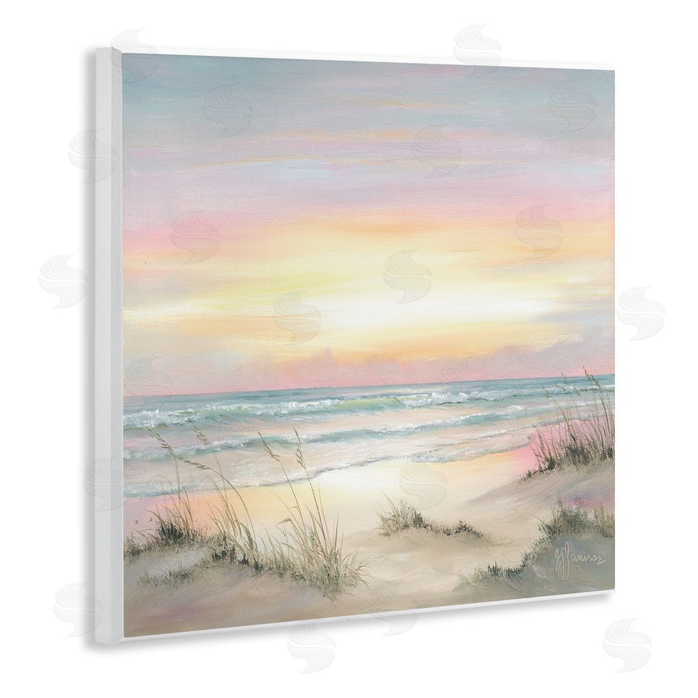 Georgia Janisse Pastel Calm Morning Beach Wooden Wall Plaque Art Print