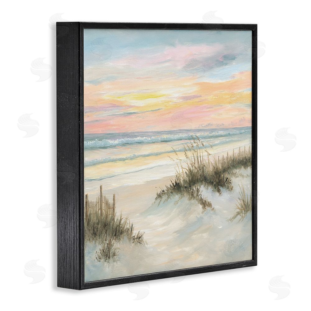 Georgia Janisse Pastel Sunset over Sandy Dunes Black Framed Giclee Wall Art Print