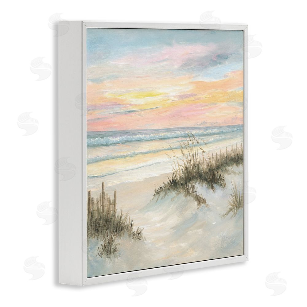 Georgia Janisse Pastel Sunset over Sandy Dunes White Framed Giclee Wall Art Print