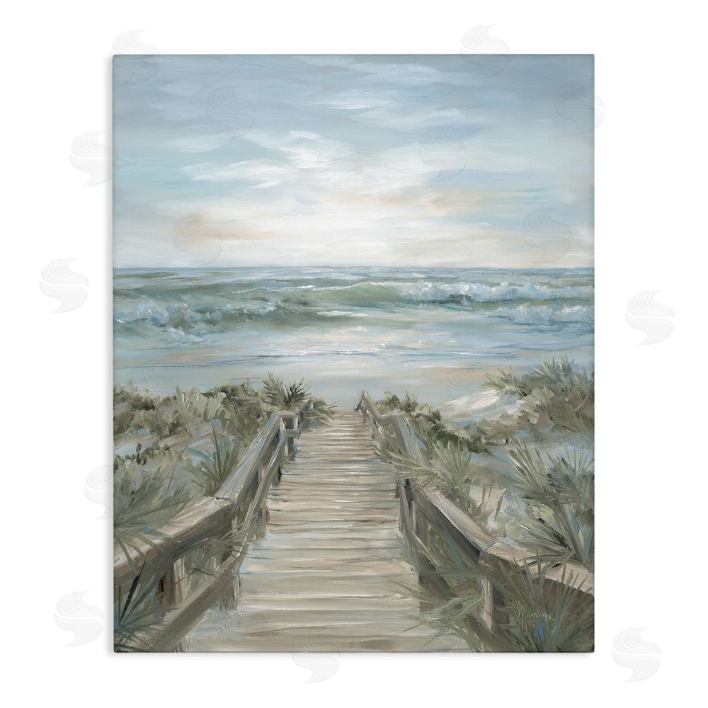 Georgia Janisse Wooded Pathway To Shoreline Stretched Canvas Wall Art Print