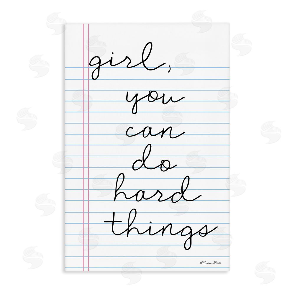 Susan Ball You Can Do Hard Things Note Stretched Canvas Wall Art Print