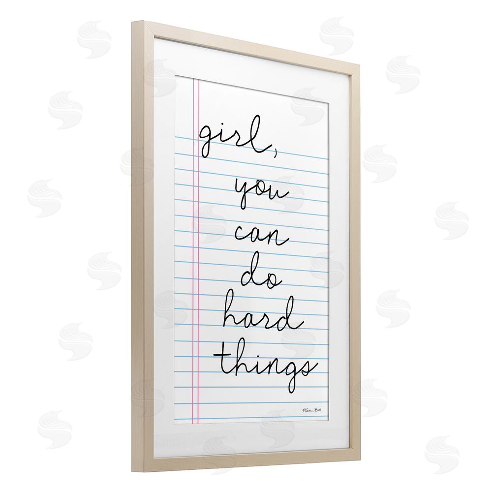 Susan Ball You Can Do Hard Things Note Brown Framed Print Under Glass Wall Art