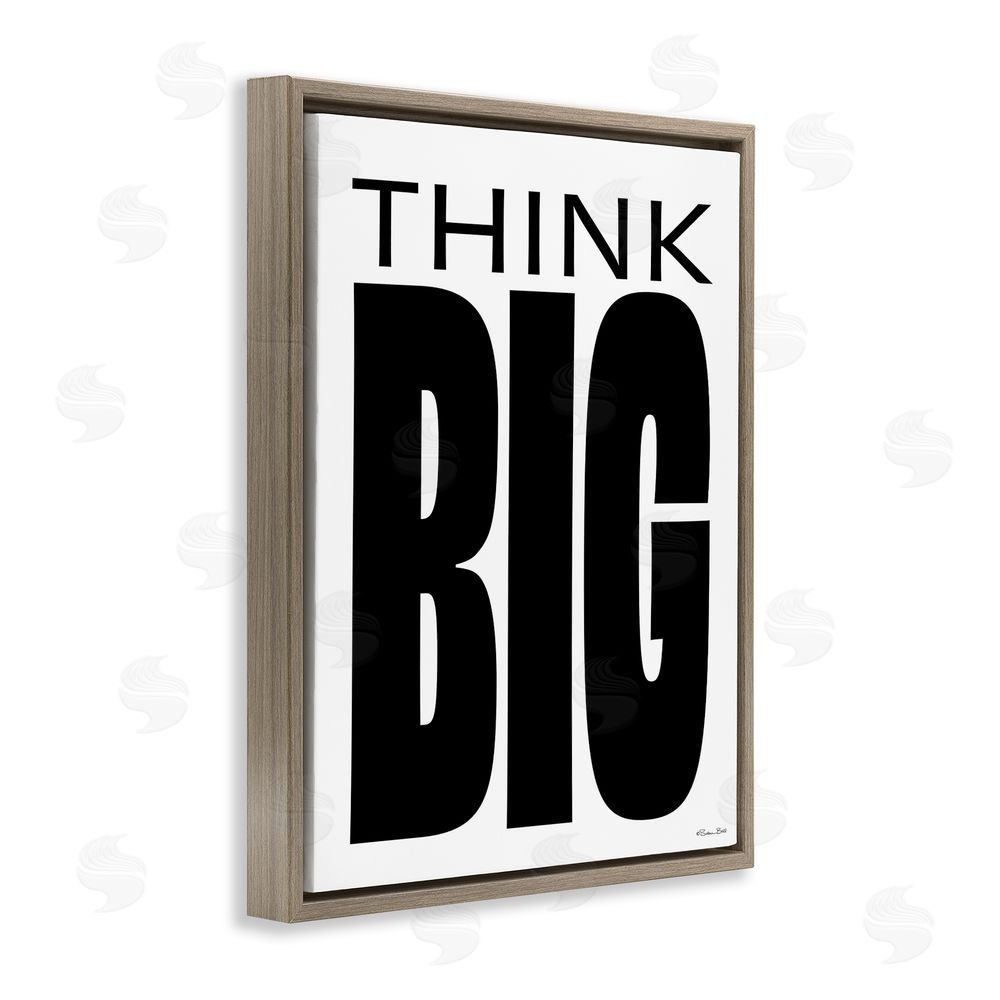 Susan Ball Think Big Bold Encouragement Brown Floating Frame Canvas Wall Art Print